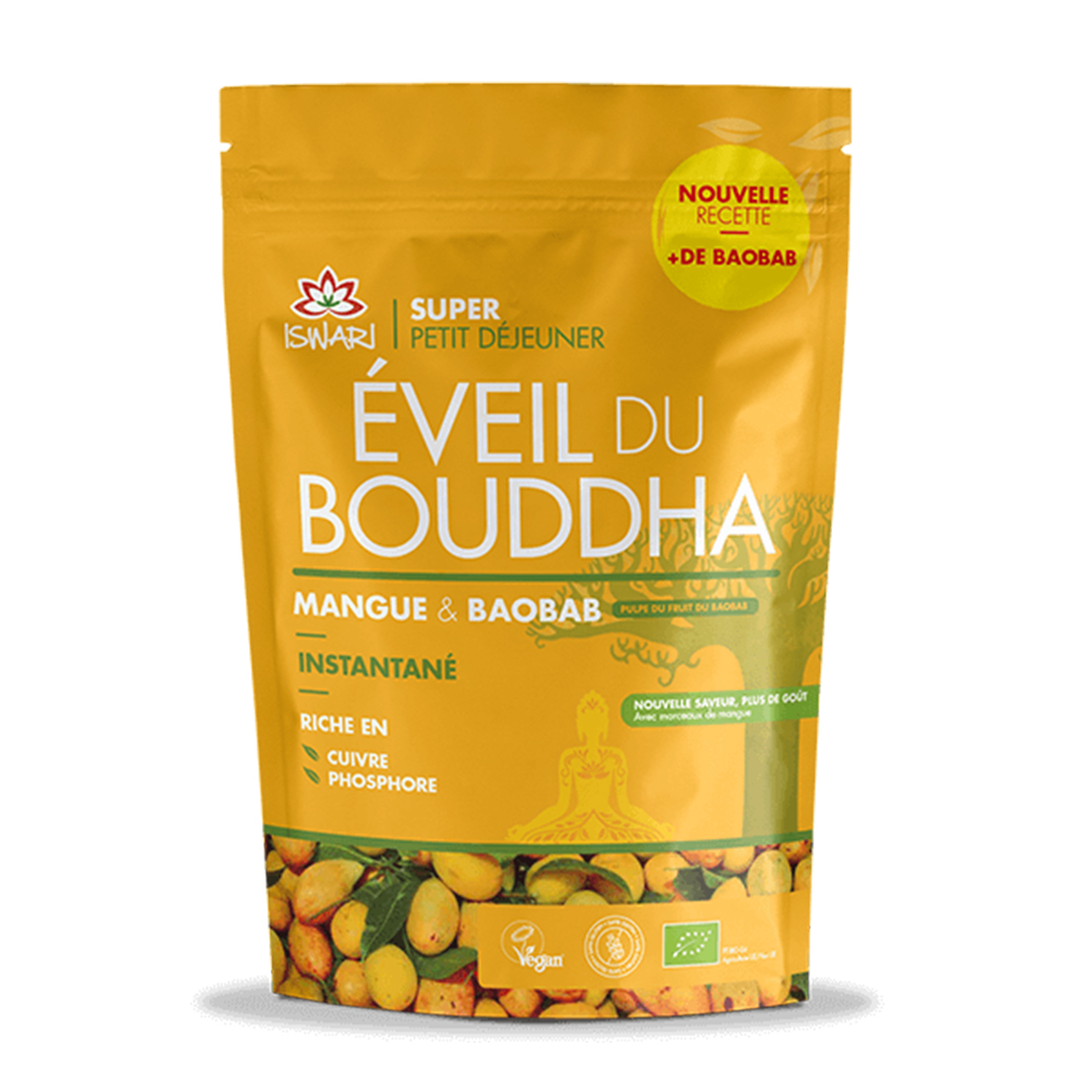 Iswari Eveil du Bouddha Mango Baobab ecológico Super Desayuno 360g