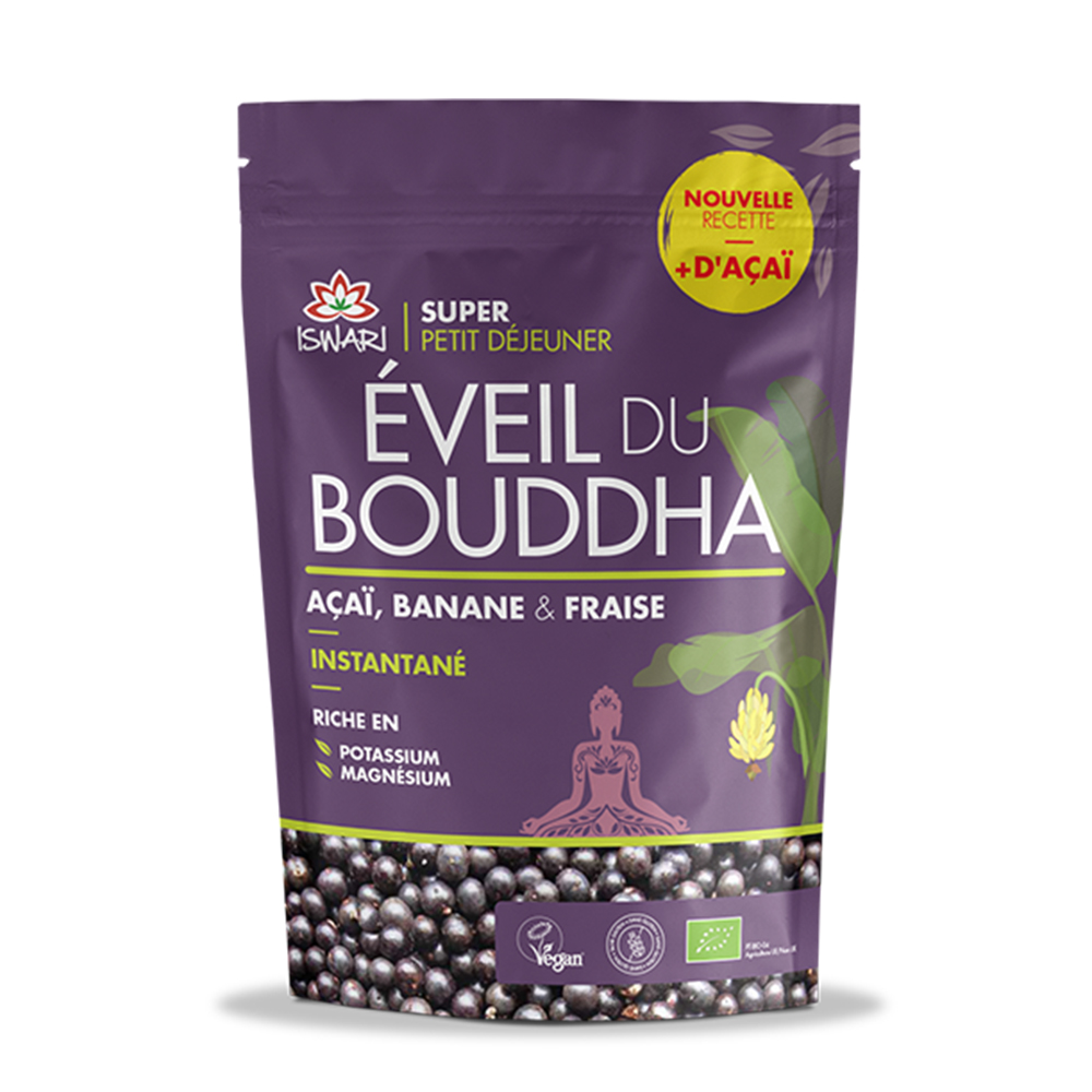 Iswari Eveil du Bouddha Acai Plátano Fresa BIO Super Desayuno 360g