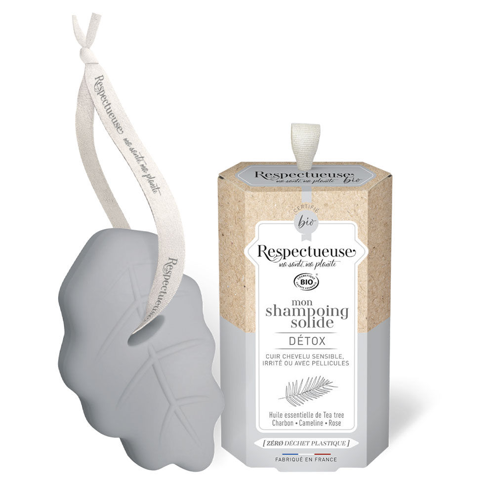 Respectueuse Champú sólido detox bio fragancia natural del árbol del té 75g