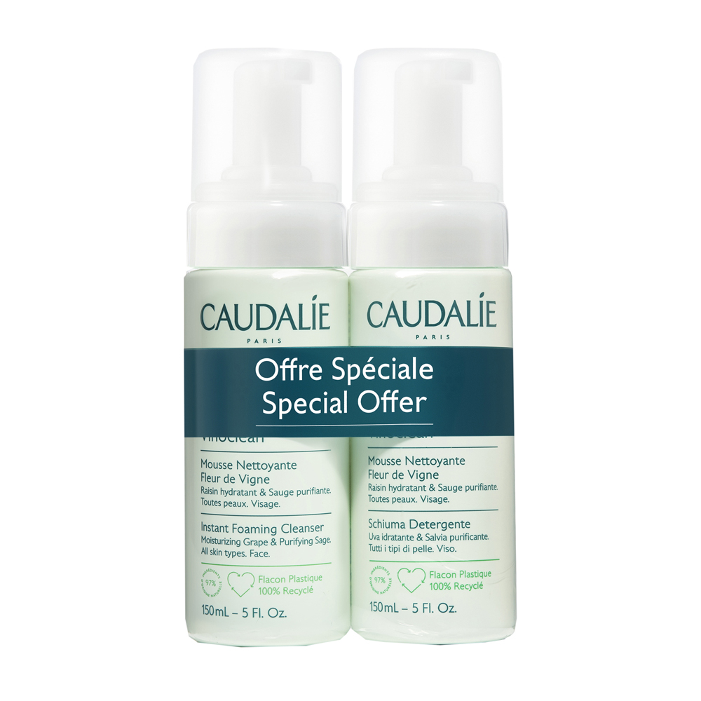 Caudalie Vinoclean Espuma Limpiadora Fleur De Vigne Rostro 2x150ml