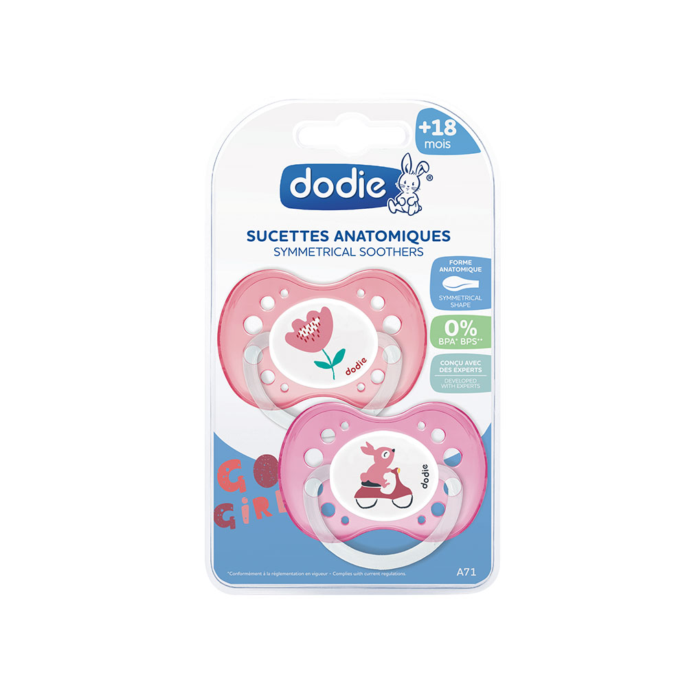 Dodie Chupetes anatómicos Colección Funny Animals a partir de 18 meses x2