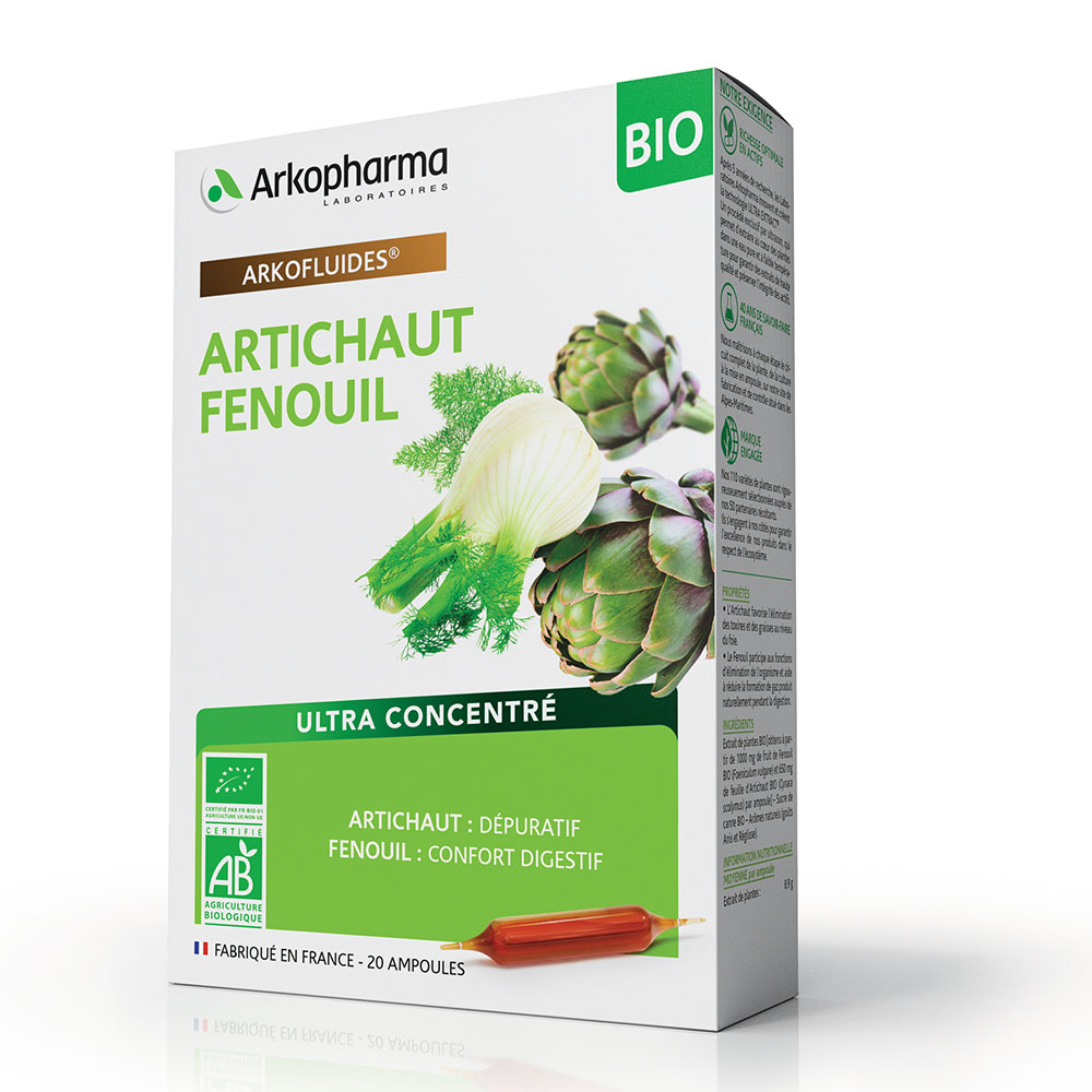 Arkopharma Arkofluidos Alcachofa Hinojo bio 20 ampollas
