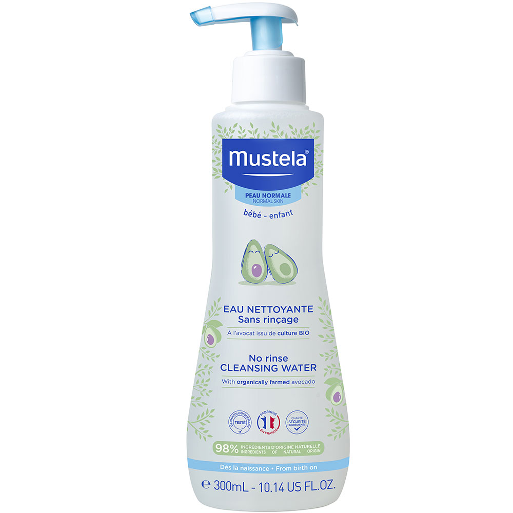 Mustela Agua Limpiadora Sin Aclarado Rostro y Nalgas Peaux Normales 300ml