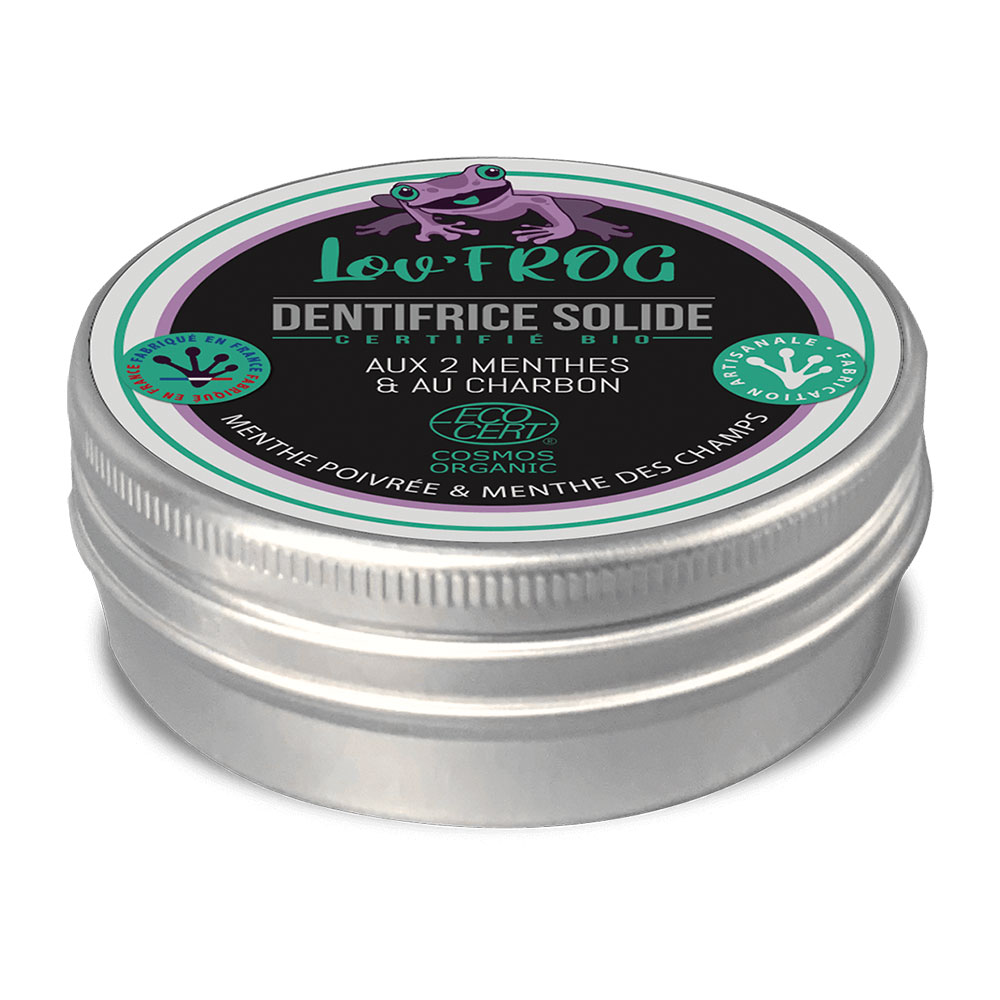 Lov'Frog Dentífrico sólido Menta y Carbón Activo Bio 50g