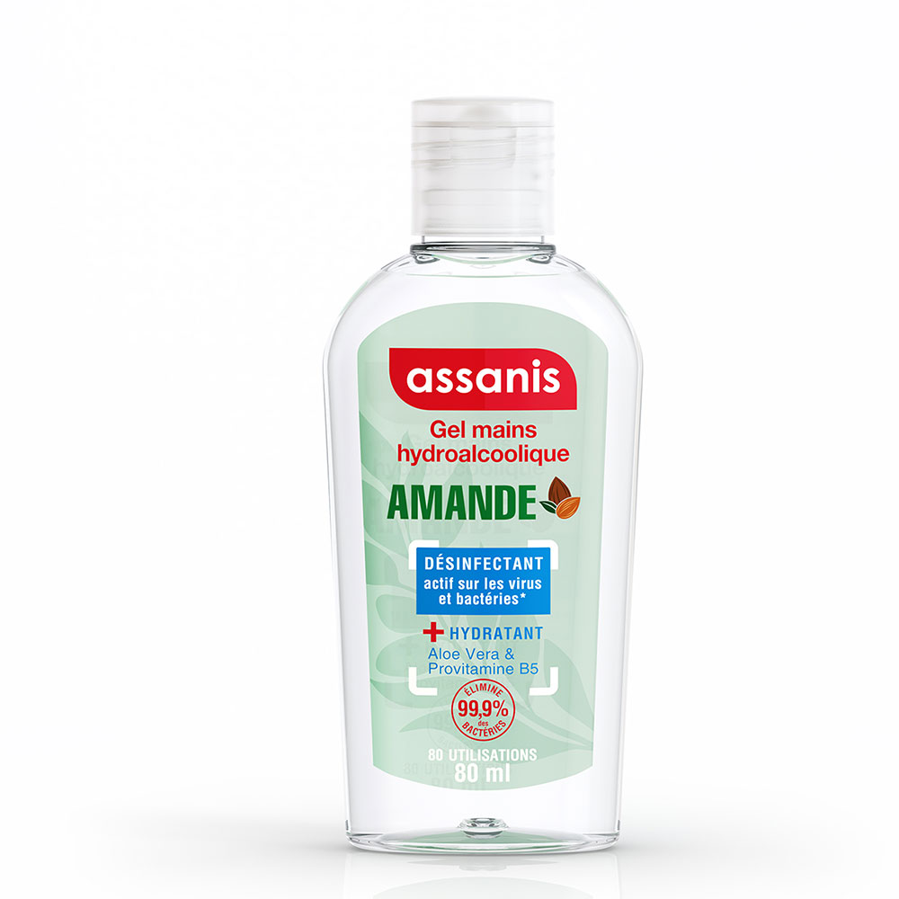 Assanis Pocket con Perfume Gel de manos almendra 80ml