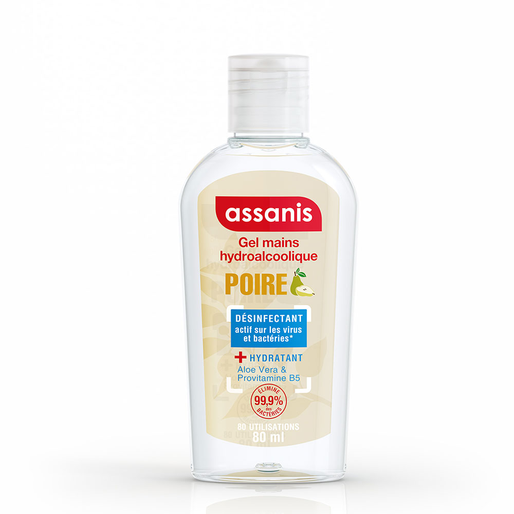 Assanis Pocket con Perfume Gel hidroalcohólico pocket pera Poire 80ml