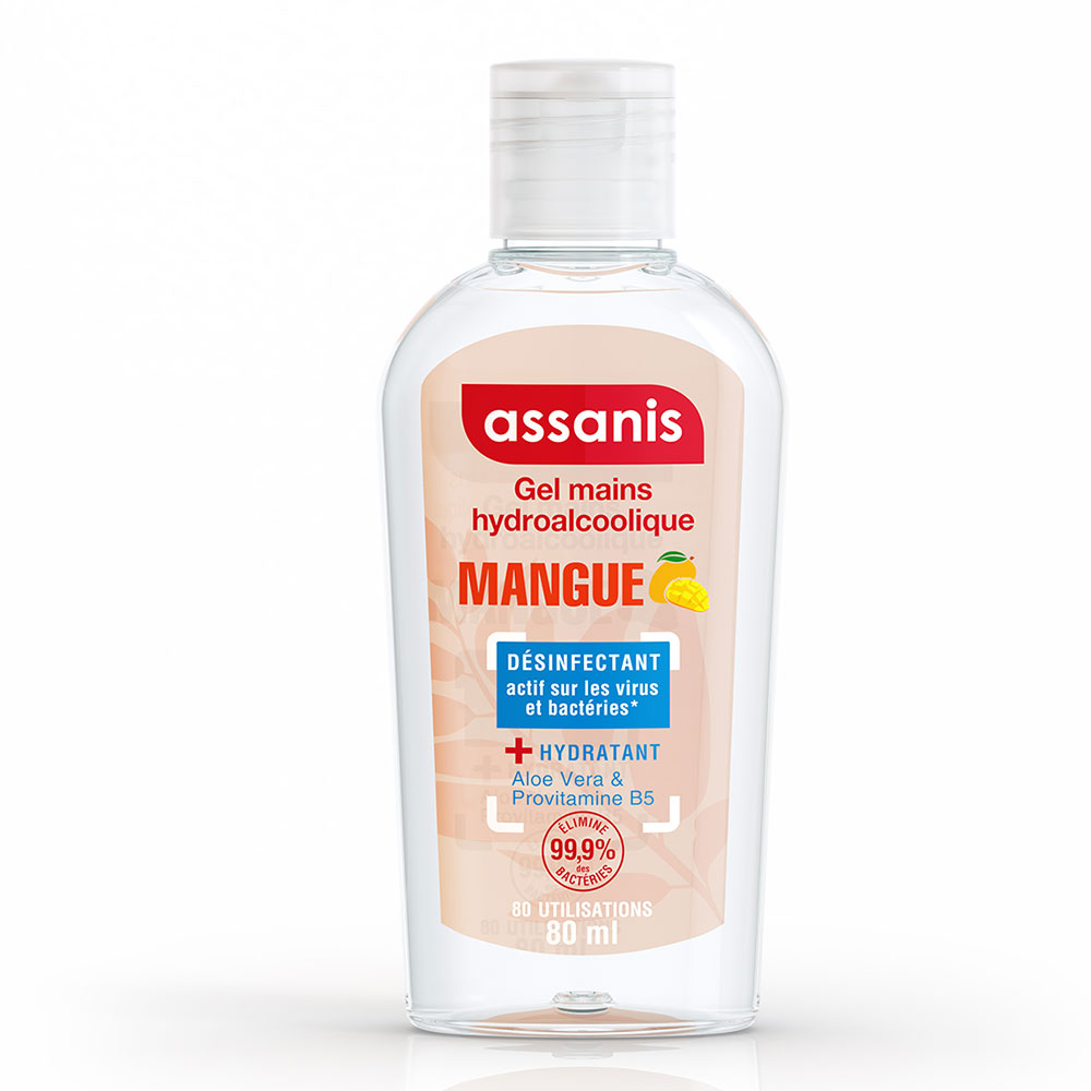 Assanis Pocket con Perfume Gel de manos mango 80ml
