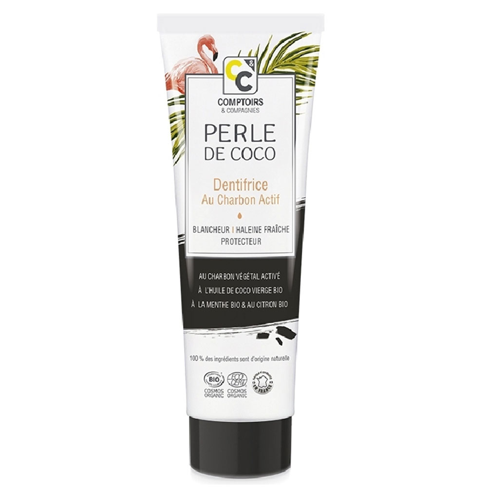 Comptoirs Et Compagnies Pasta dentífrica de Carbón activo ecológico Perla de coco 75 ml