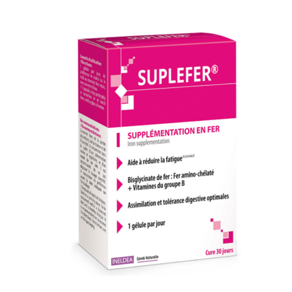 Ineldea Santé Naturelle Suplefer Suplementos de hierro 30 cápsulas