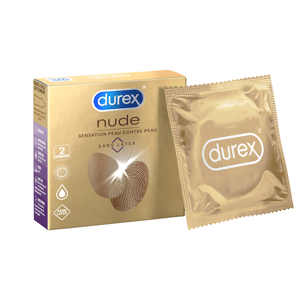 Durex Nude Preservativos Nude sin látex - sensación piel con piel X2