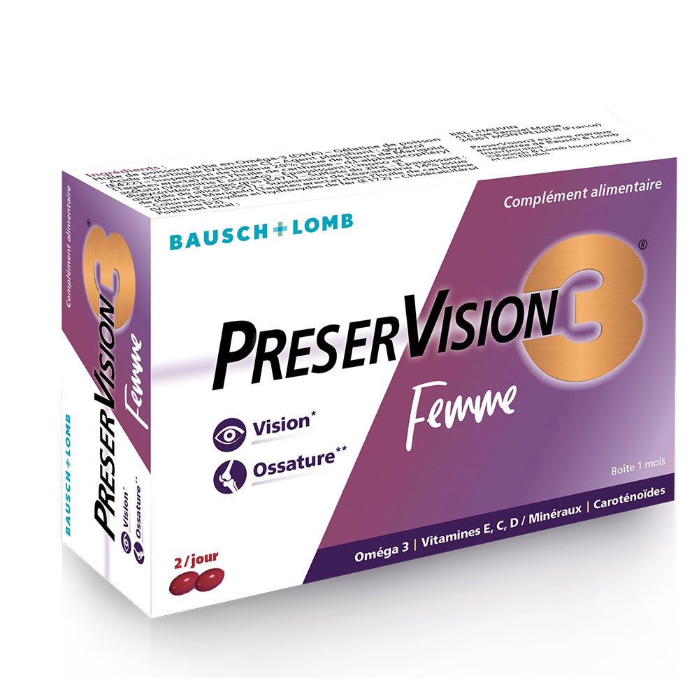 Bausch&Lomb Preservision Complemento alimenticio para visión y huesos para la mujer "" 60 cápsulas
