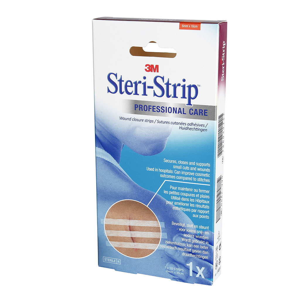 3M Steri-Strip Tiras adhesivas para suturas cutáneas 6 mm x 10 cm estériles 1 x 10 tiras