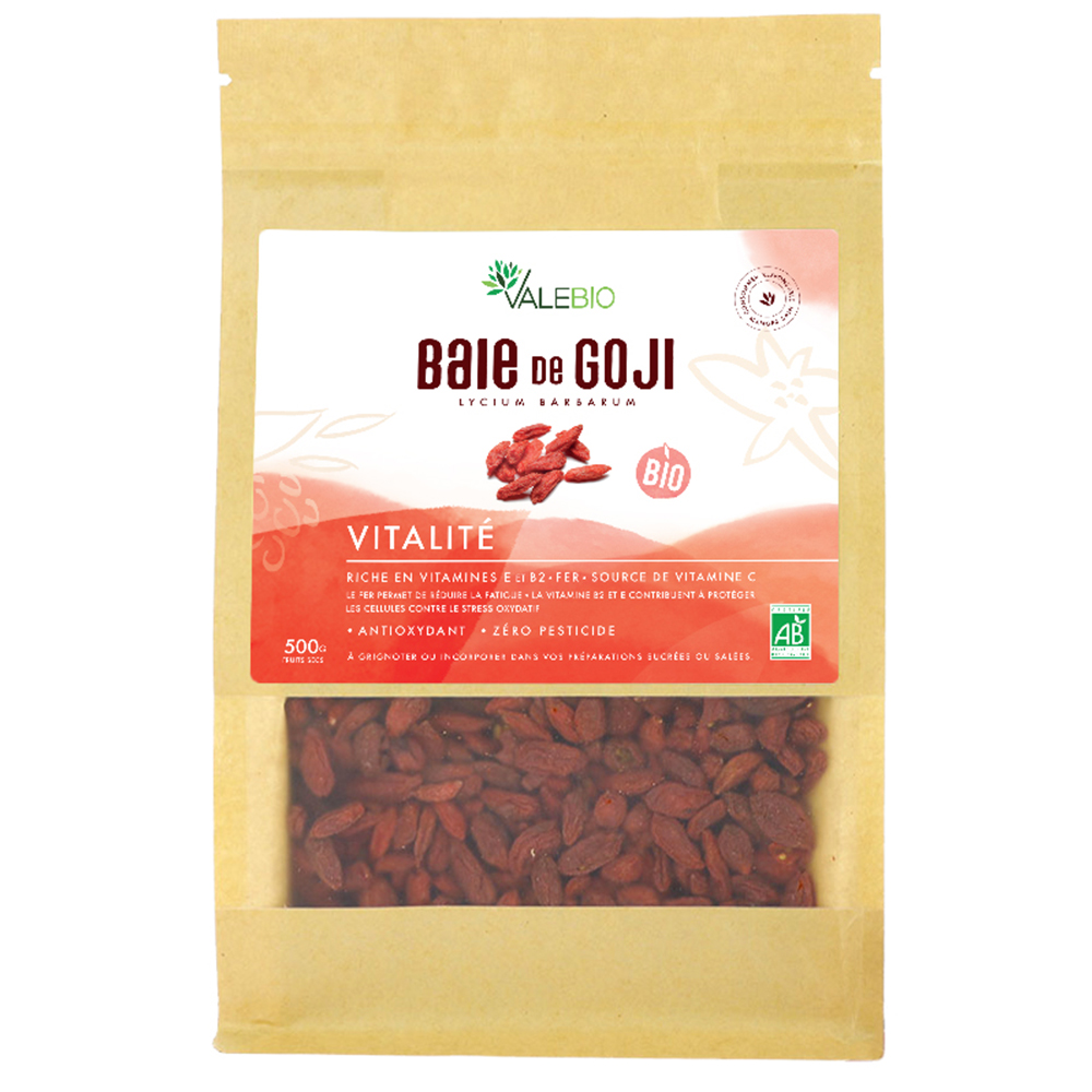 Valebio Superfruta de la baya de Goji ecológica 500g