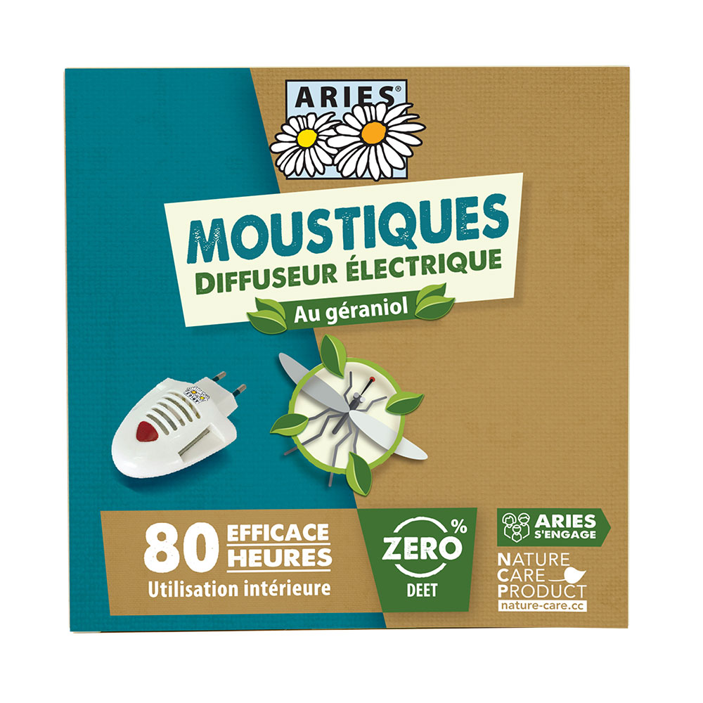 Aries Repelente eléctrico de mosquitos + recambio 10 almohadillas 1 UNIDAD