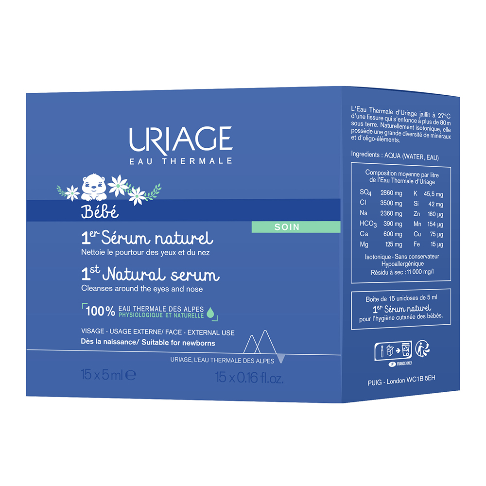 Uriage Bebé Pimero Suero Fisiologico Natural Bebe X18 Nariz Y Ojos 75ml