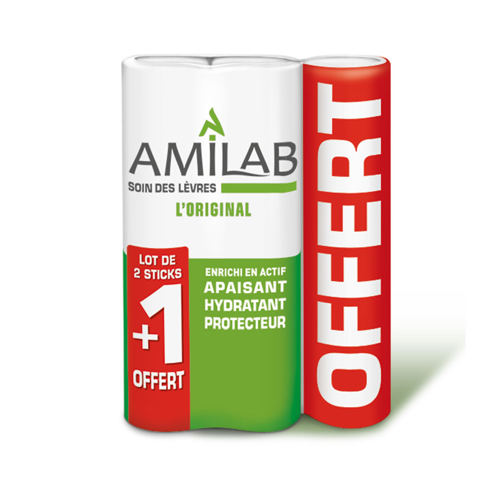 Amilab Stick labios duo + 1 regalo 3 x 4,7 g