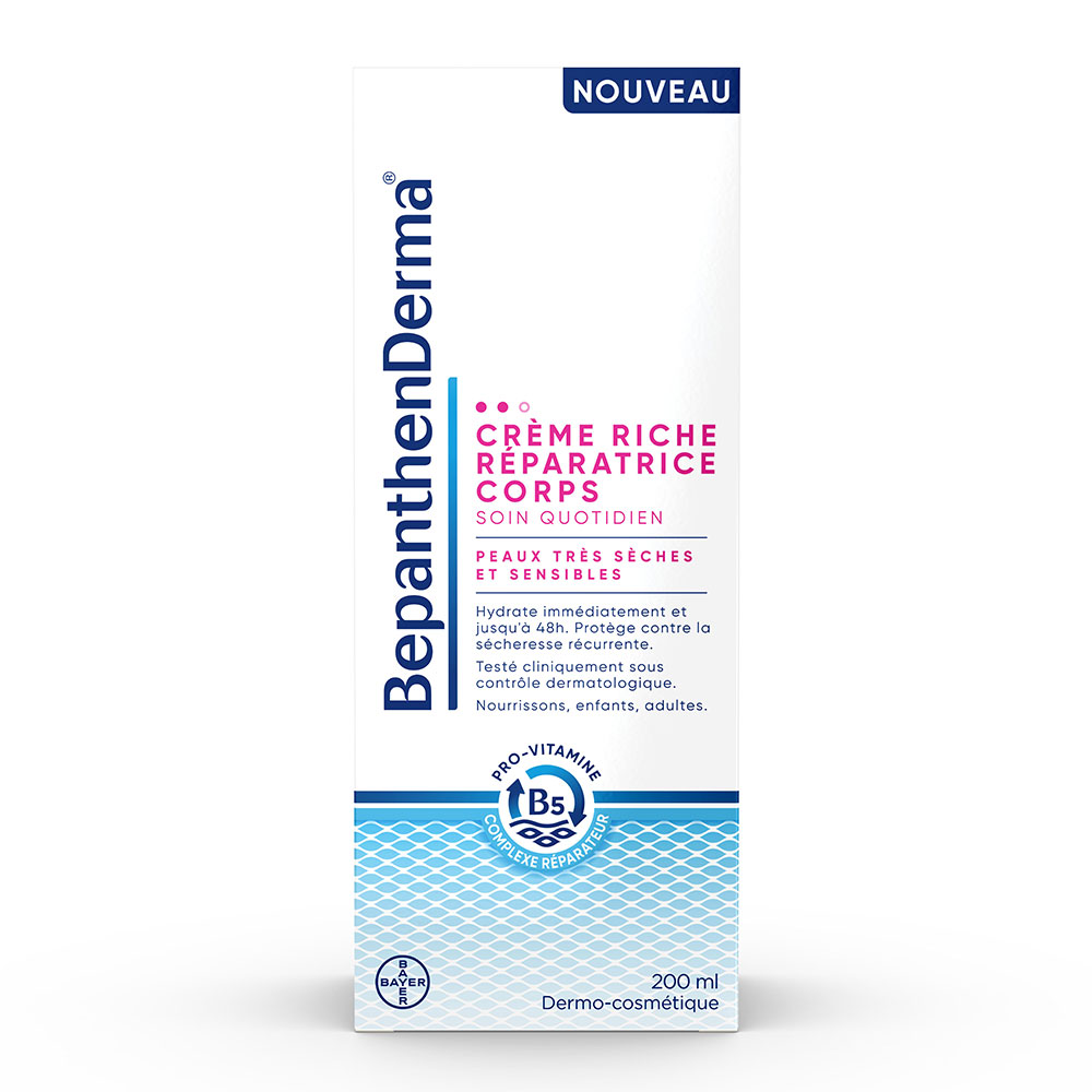 Bepanthen Derma Crema corporal reparadora Derm Rich Tubo pieles muy secas y sensibles 200 ml