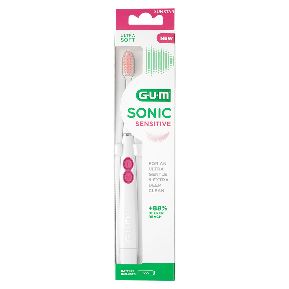 Gum Sonic Sensitive Cepillo de dientes eléctrico a pilas